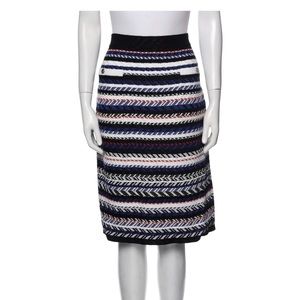 Chanel knit striped pencil skirt size 46 (14).
